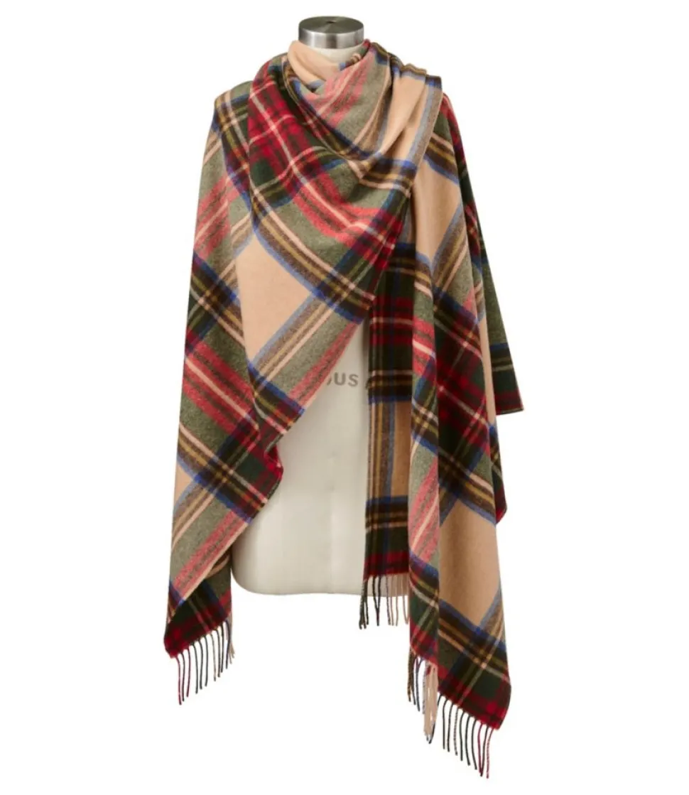 New L.L.Bean "Women's Poncho Scarf, Plaid"