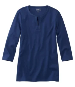 Best Sale L.L.Bean "Women's Tee, Three-Quarter-Sleeve Splitneck Tunic"