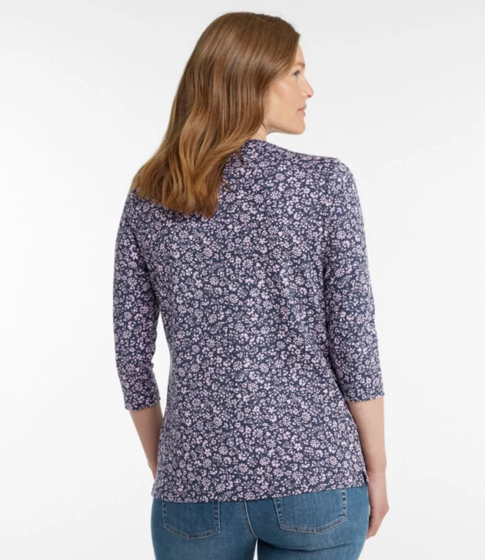 Hot L.L.Bean "Women's Tee, Three-Quarter-Sleeve Splitneck Tunic Print"