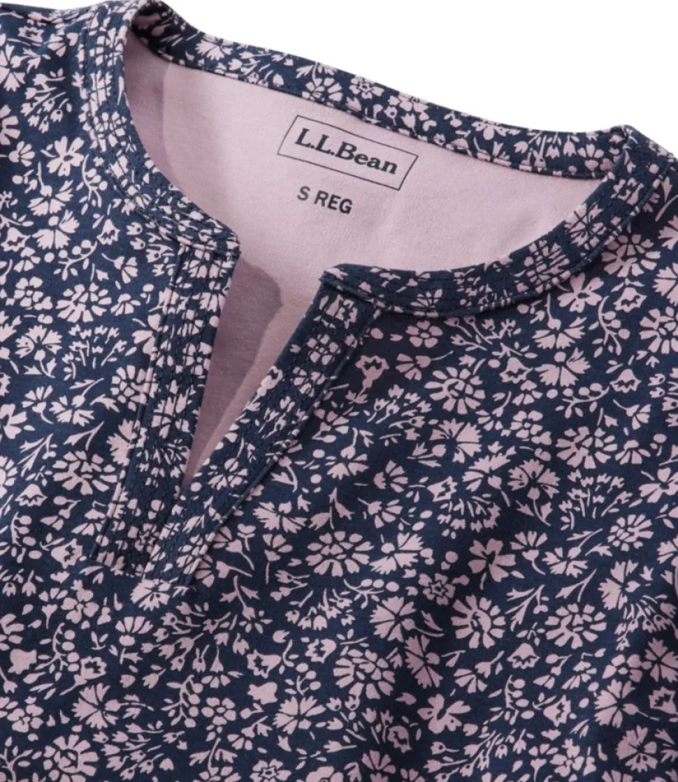 Hot L.L.Bean "Women's Tee, Three-Quarter-Sleeve Splitneck Tunic Print"