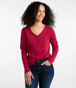 Best Sale L.L.Bean "Women's V-Neck Henley, Long-Sleeve"