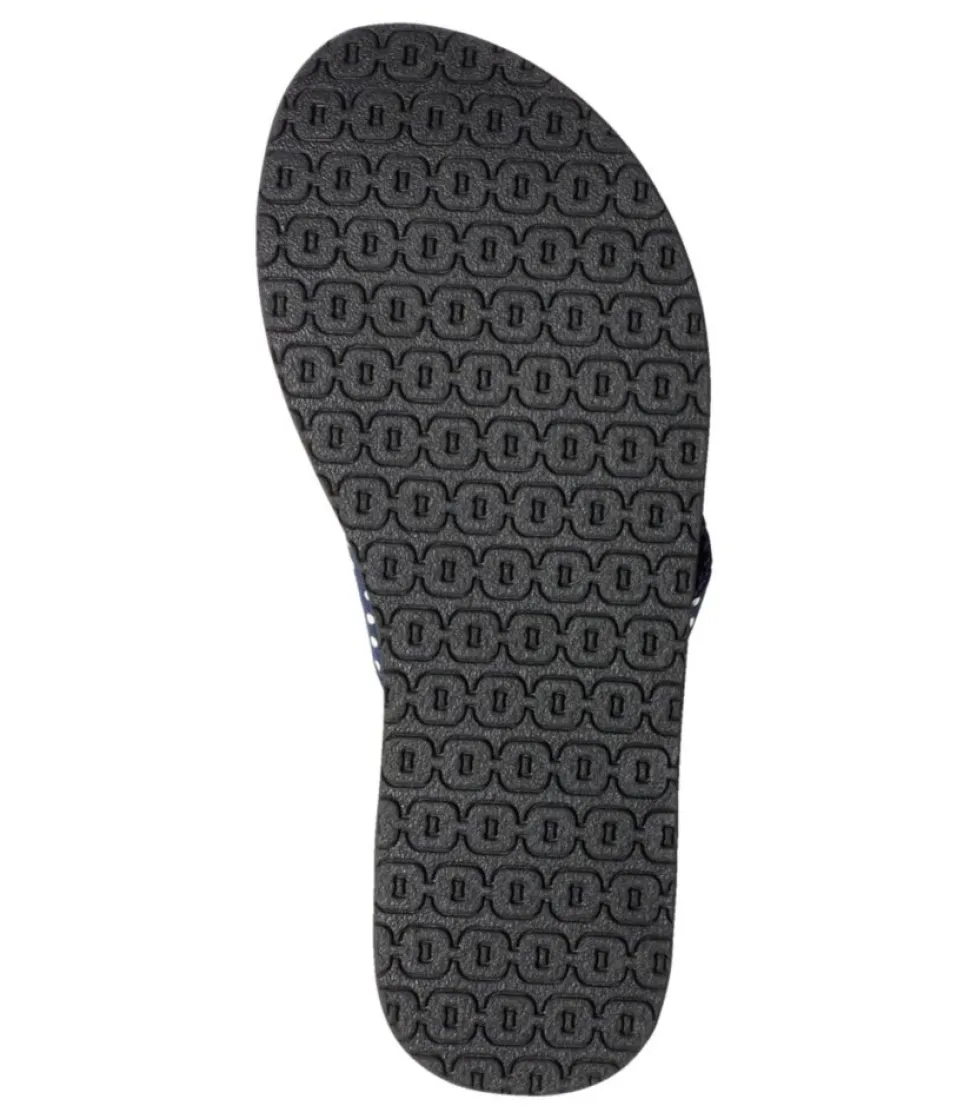 Online L.L.Bean "Women's Maine Isle Flip-Flops, Woven Print" BrightMarinerDitzyGingham