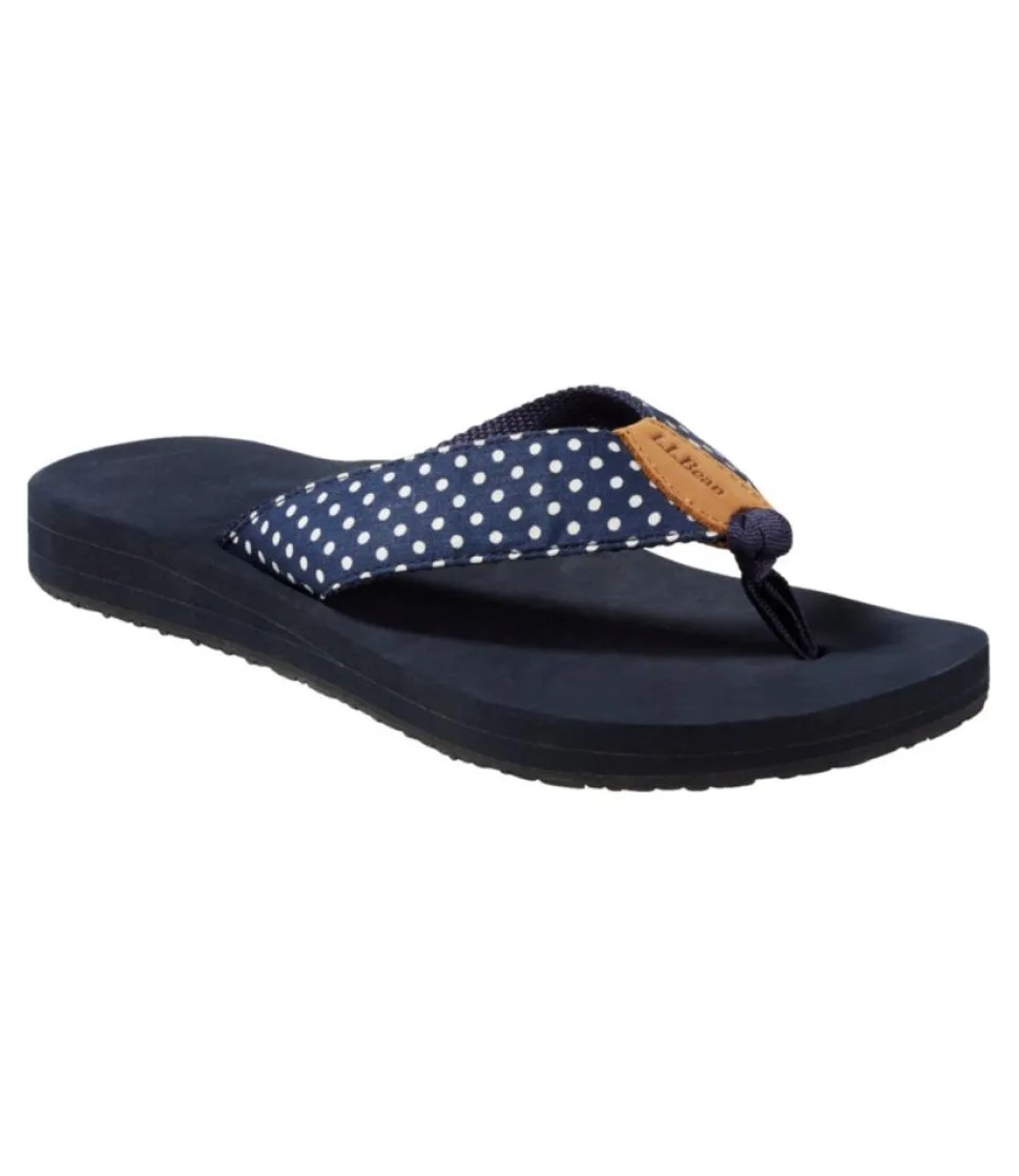Online L.L.Bean "Women's Maine Isle Flip-Flops, Woven Print" BrightMarinerDitzyGingham