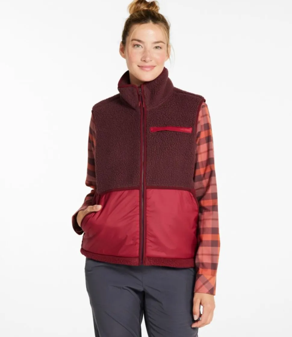 Fashion L.L.Bean "Women's Mountainside Fleece Vest, Colorblock"