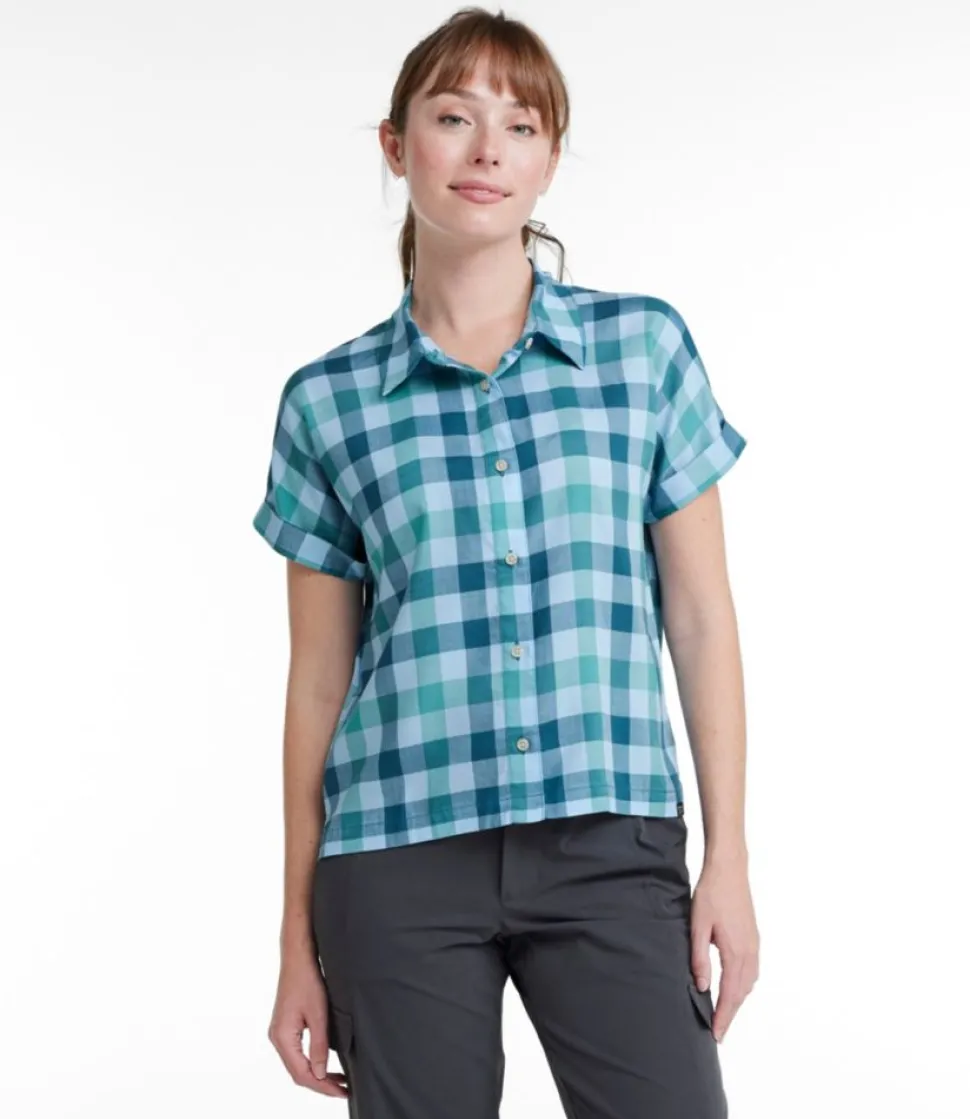 New L.L.Bean "Women's Mountainside Shirt" SiennaBrickStripe