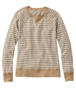 Clearance L.L.Bean "Women's Organic Cotton Slub Sweater, Crewneck Stripe"