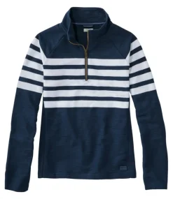 Cheap L.L.Bean "Women's Peaks Island Quarter-Zip Pullover, Stripe"