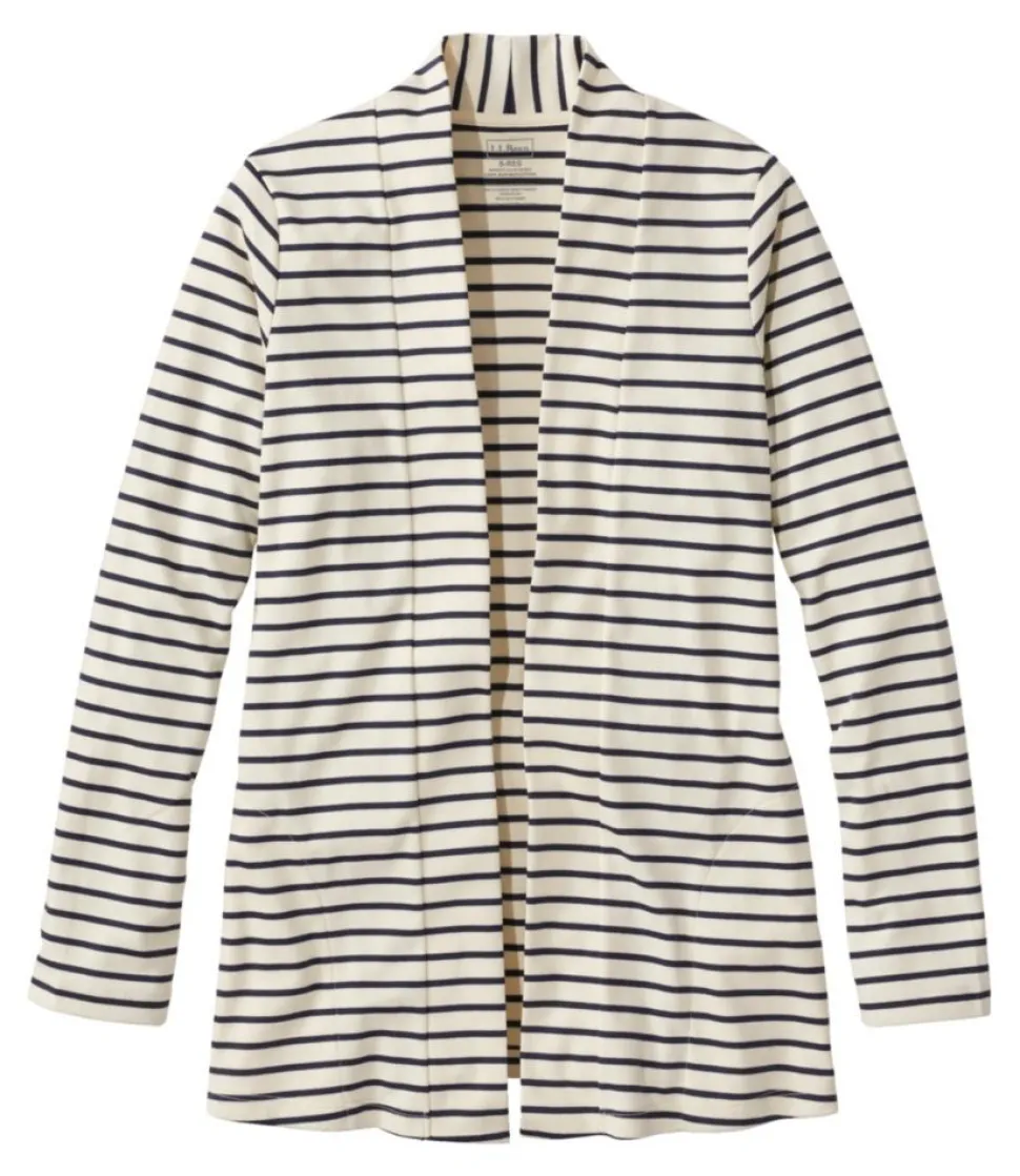 Shop L.L.Bean "Women's Pima Cotton Open Cardigan, With Pockets Stripe"