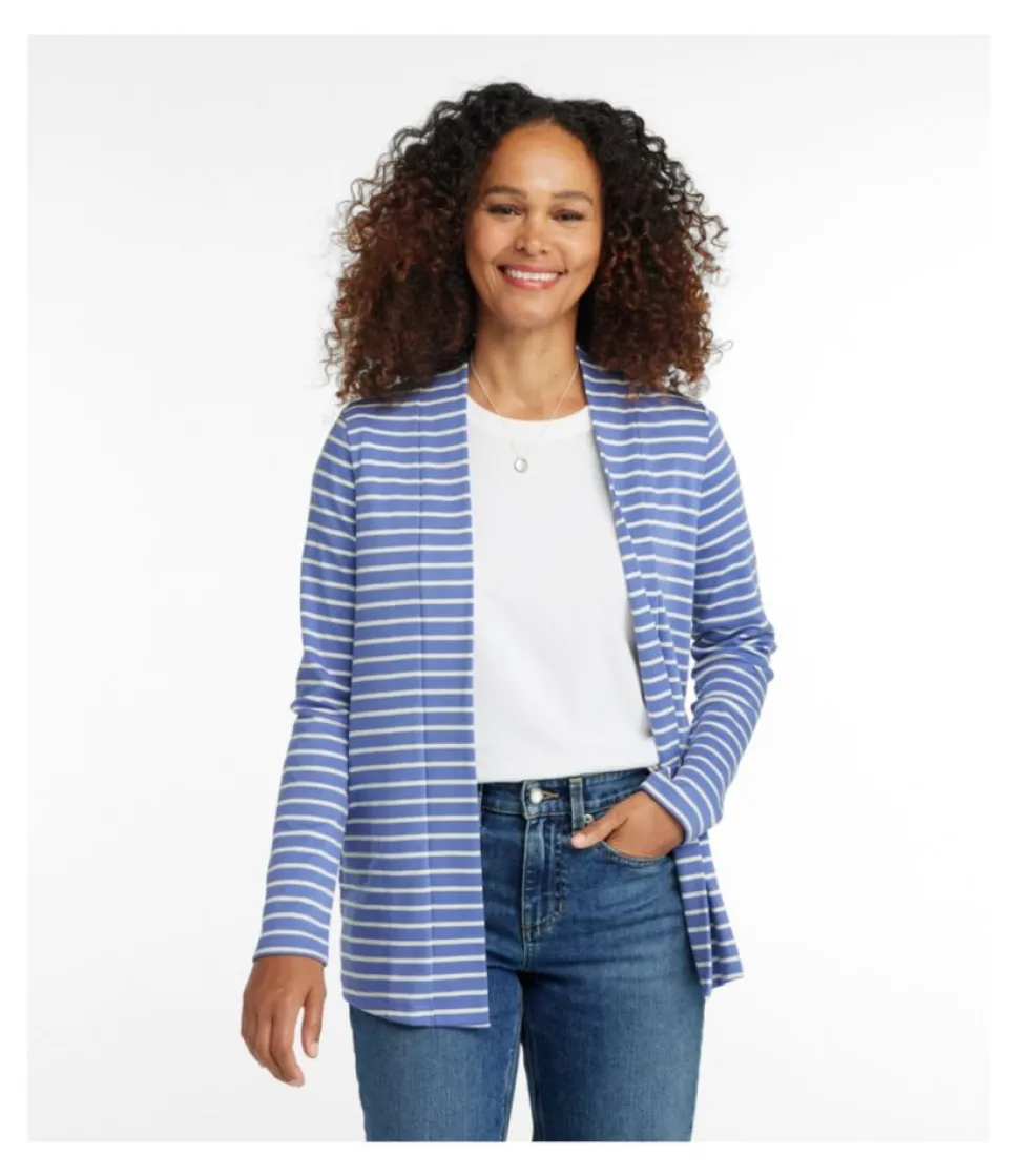 Shop L.L.Bean "Women's Pima Cotton Open Cardigan, With Pockets Stripe"