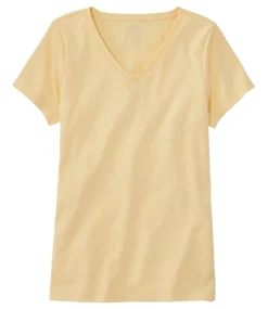 Shop L.L.Bean "Women's Pima Cotton Shaped V-Neck, Short-Sleeve"