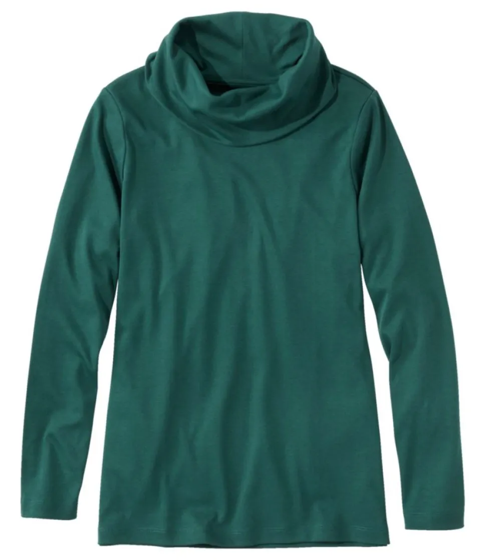 Clearance L.L.Bean "Women's Pima Cotton Tee, Long-Sleeve Cowlneck"
