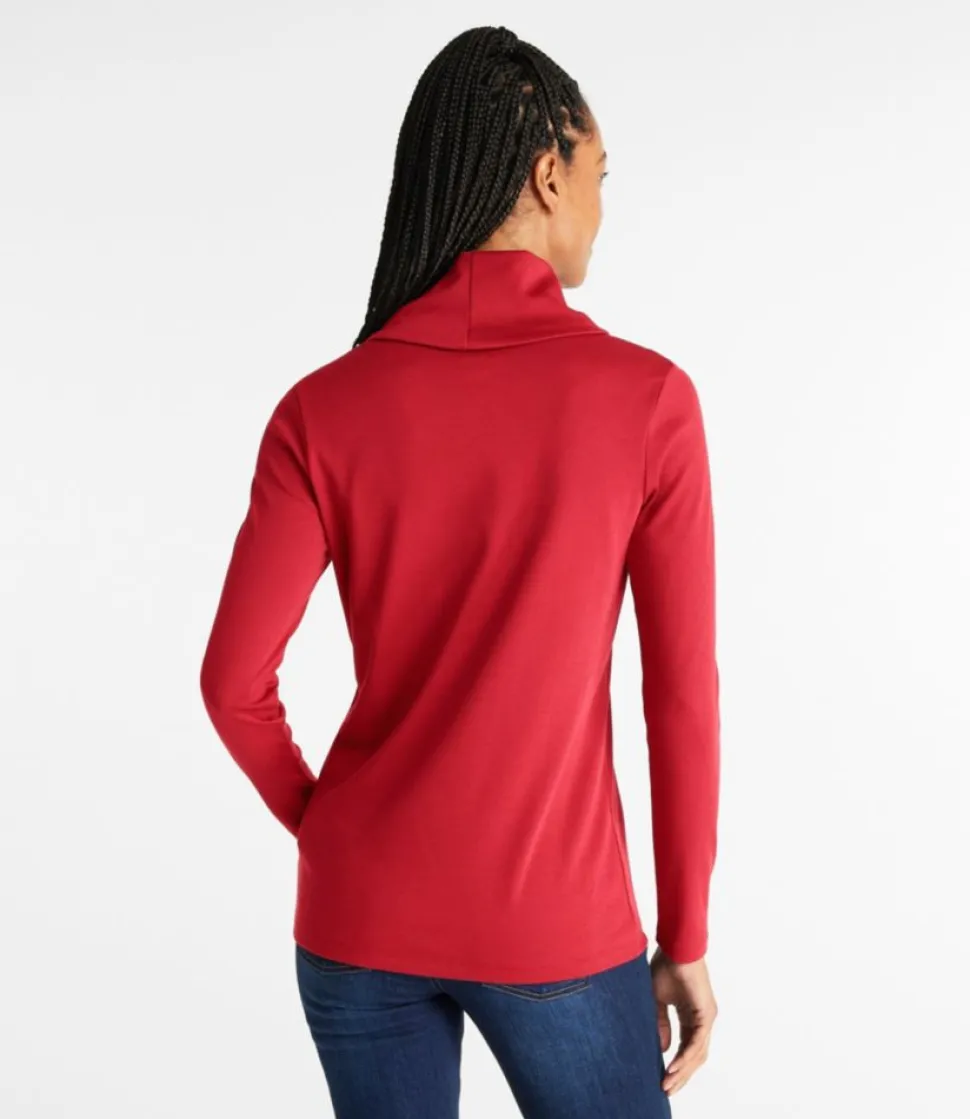 Clearance L.L.Bean "Women's Pima Cotton Tee, Long-Sleeve Cowlneck"