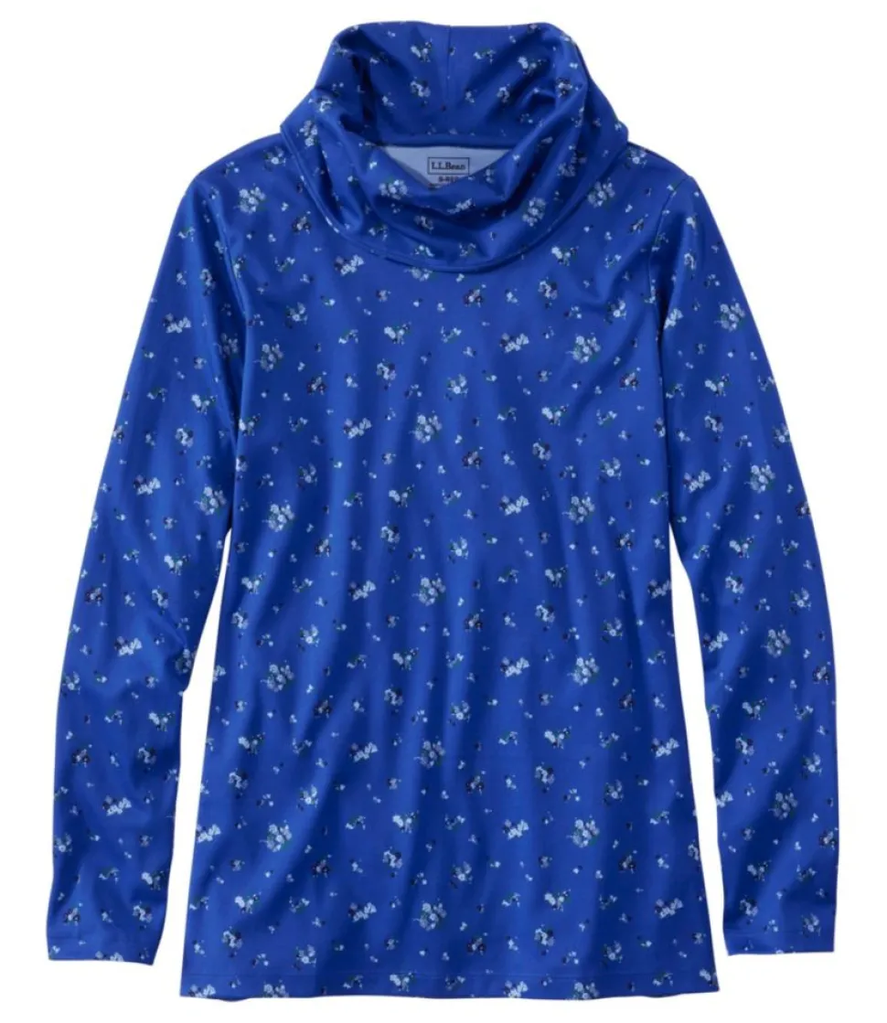Hot L.L.Bean "Women's Pima Cotton Tee, Long-Sleeve Cowlneck Print"