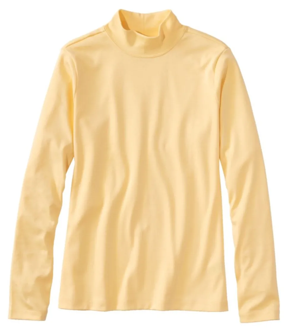 Online L.L.Bean "Women's Pima Cotton Tee, Long-Sleeve Mockneck"