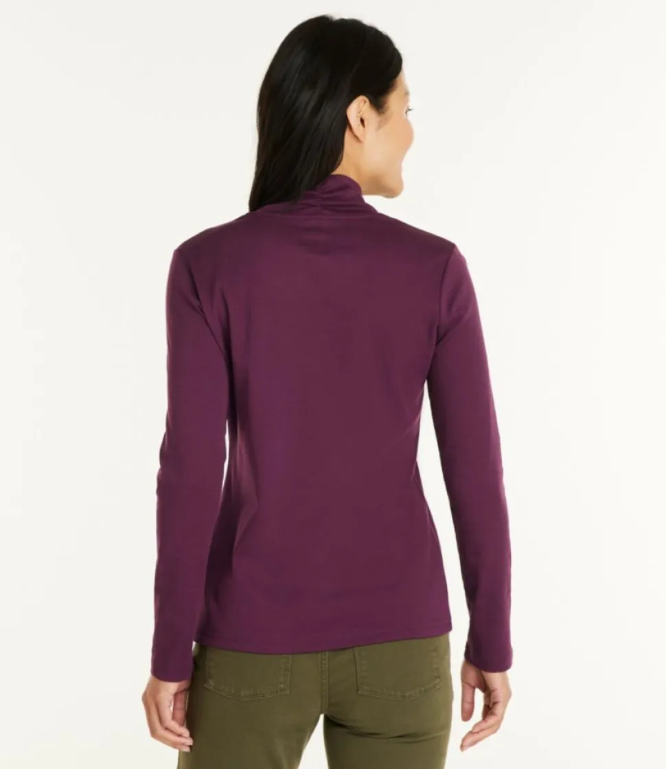 Fashion L.L.Bean "Women's Pima Cotton Tee, Shawl Long-Sleeve"