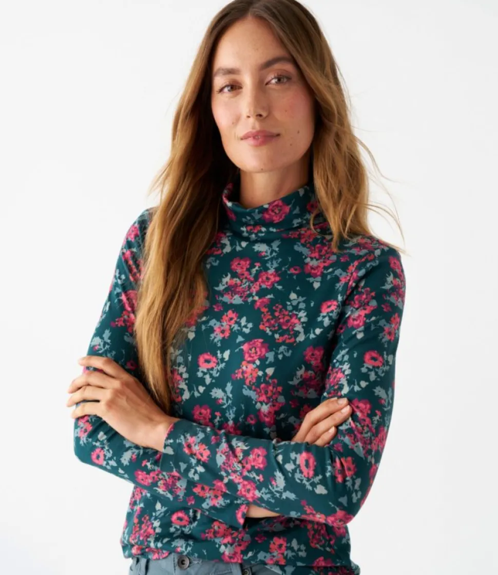Discount L.L.Bean "Women's Pima Cotton Turtleneck, Long-Sleeve Print"