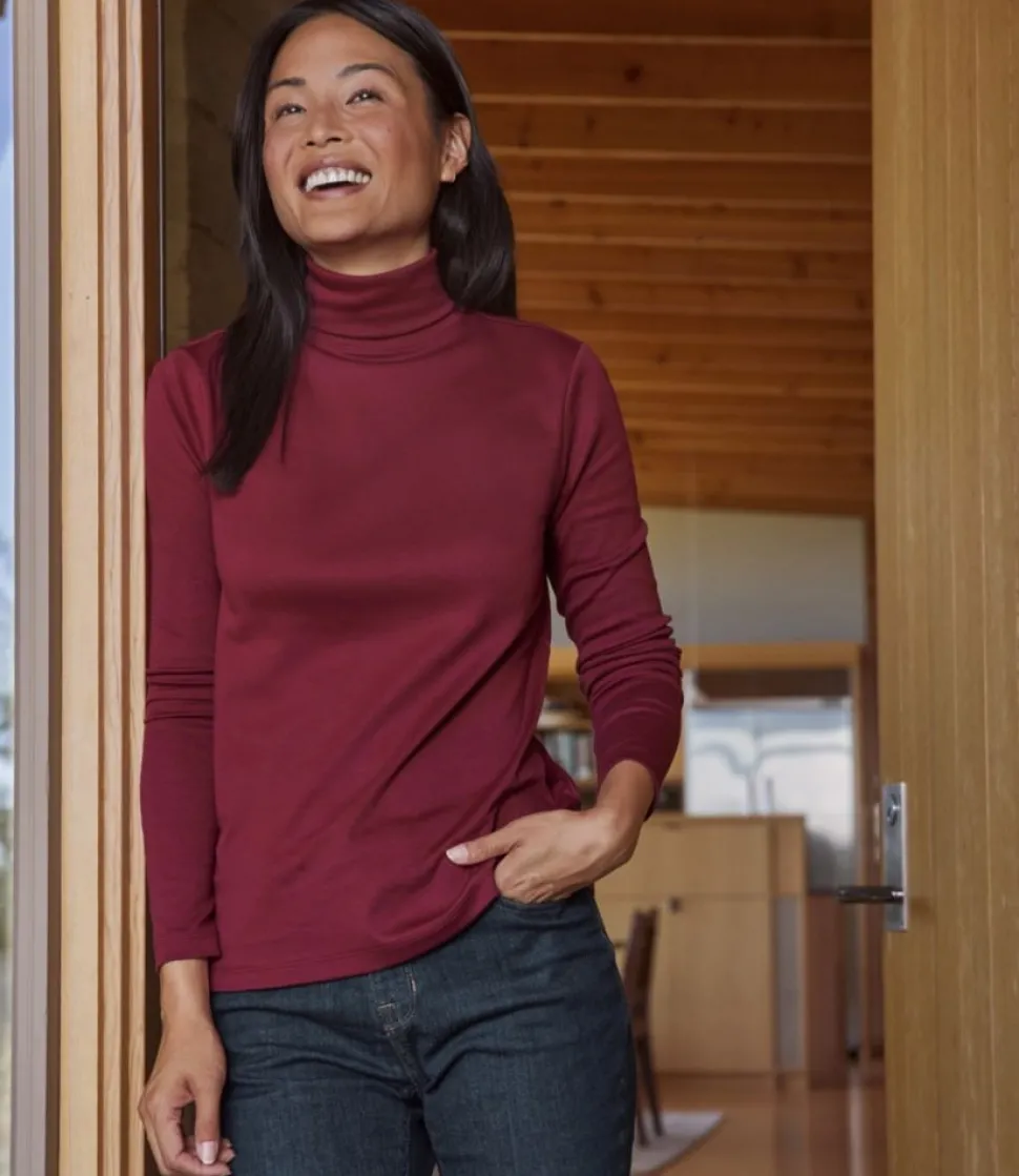 Store L.L.Bean "Women's Pima Cotton Turtleneck, Long-Sleeve"