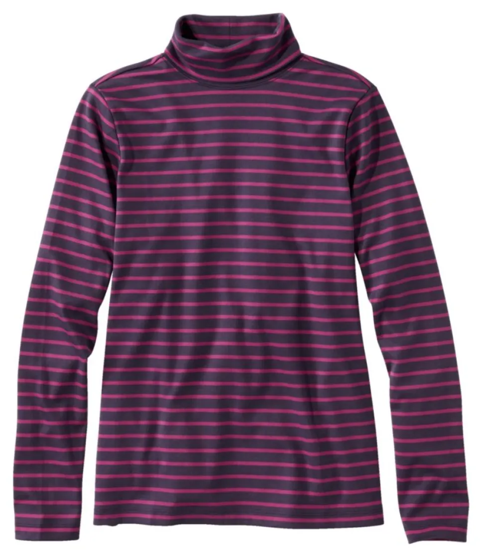 Cheap L.L.Bean "Women's Pima Turtleneck, Long-Sleeve Stripe"