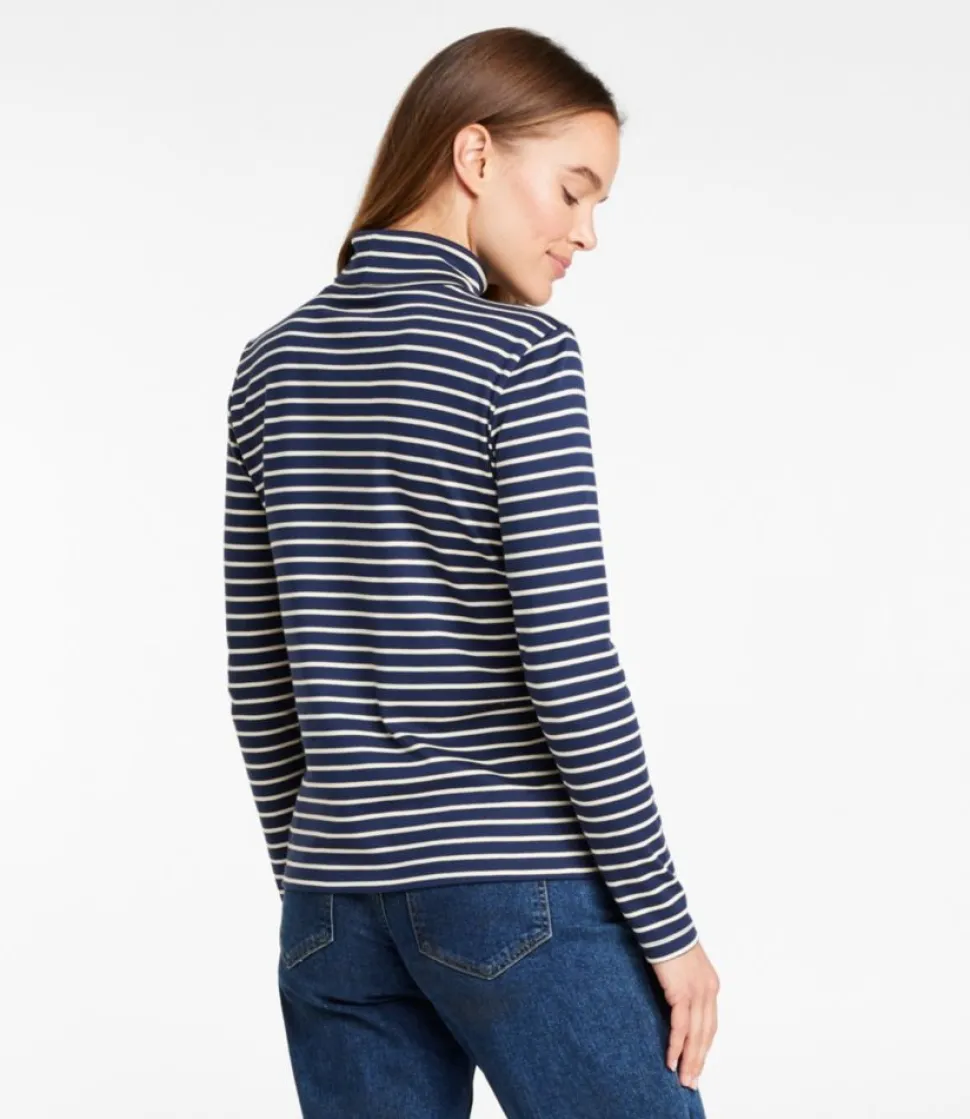 Cheap L.L.Bean "Women's Pima Turtleneck, Long-Sleeve Stripe"