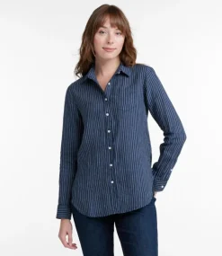 Cheap L.L.Bean "Women's Premium Washable Linen Shirt, Tunic Stripe"