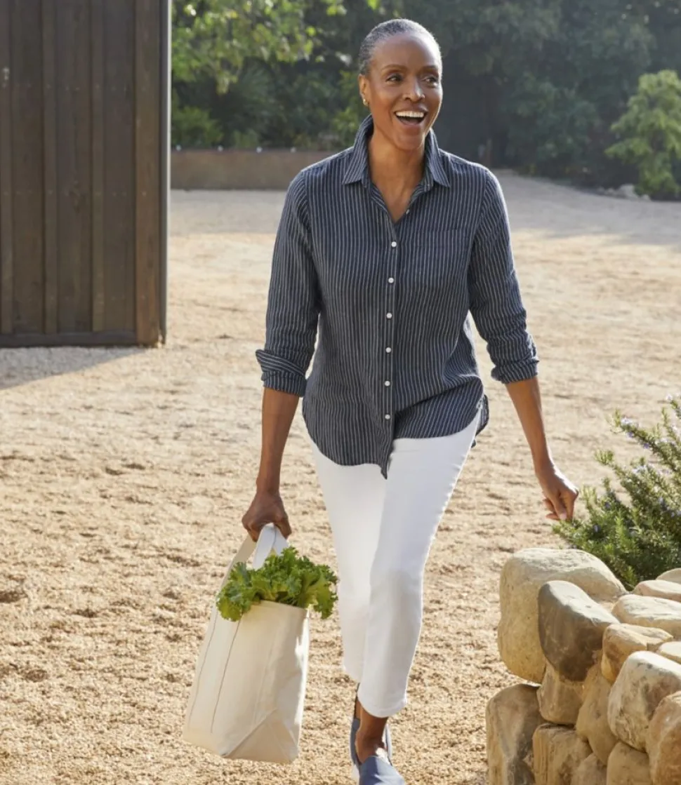 Cheap L.L.Bean "Women's Premium Washable Linen Shirt, Tunic Stripe"