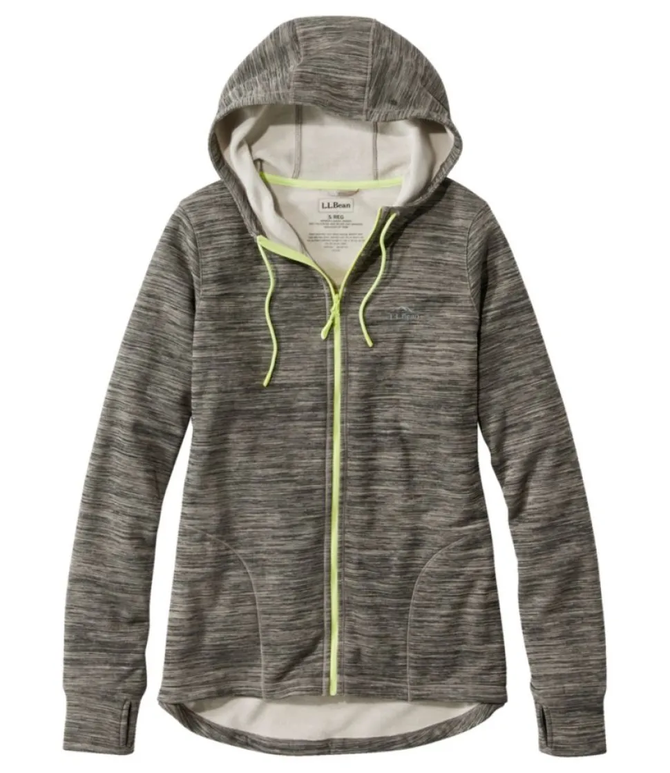 Shop L.L.Bean "Women's PrimaLoft ThermaStretch Fleece, Full-Zip Hoodie" GrayBirchStrie