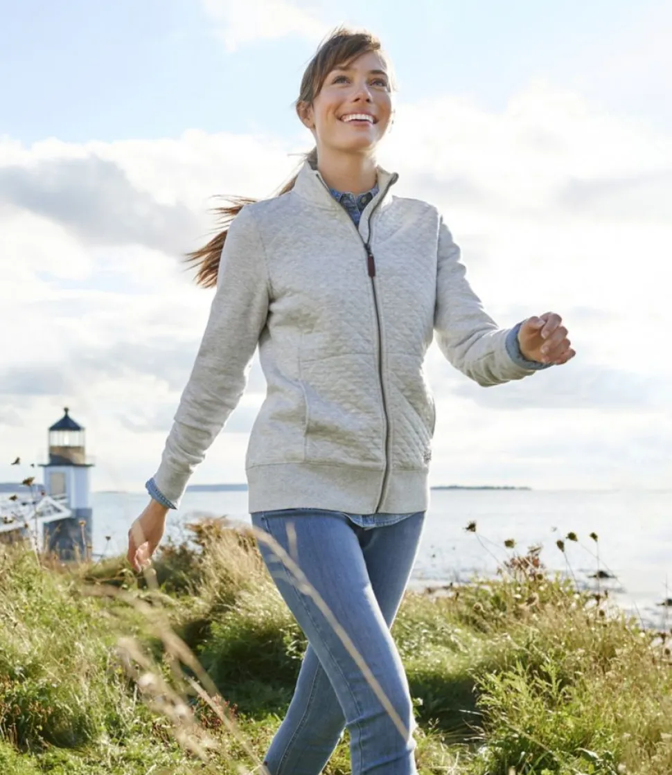 Cheap L.L.Bean "Women's Quilted Full-Zip Sweatshirt"