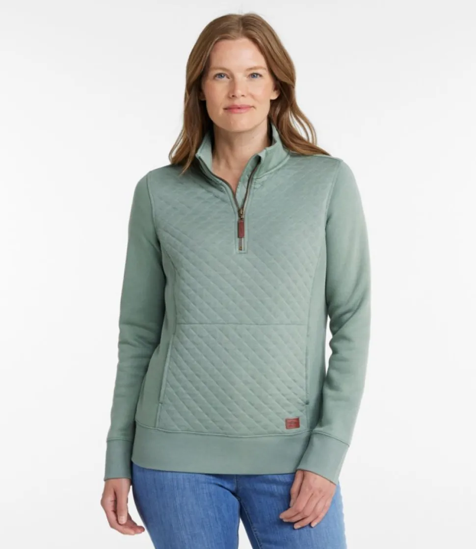 Online L.L.Bean "Women's Quilted Quarter-Zip Pullover"