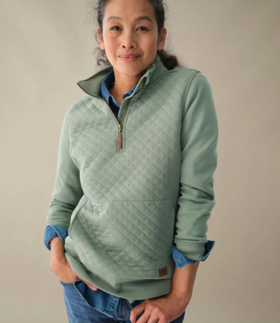 Online L.L.Bean "Women's Quilted Quarter-Zip Pullover"