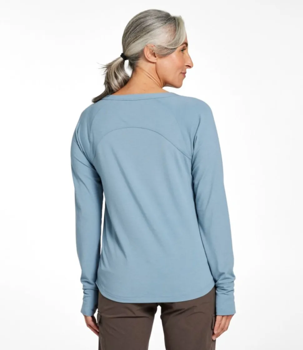 Flash Sale L.L.Bean "Women's Ribbed Performance Tee, Long-Sleeve Splitneck"