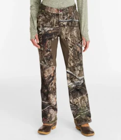 Clearance L.L.Bean "Women's Ridge Runner Soft-Shell Hunting Pants, High-Rise Camo" MossyOakCountryDNA