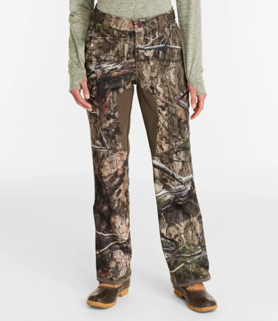Clearance L.L.Bean "Women's Ridge Runner Soft-Shell Hunting Pants, High-Rise Camo" MossyOakCountryDNA