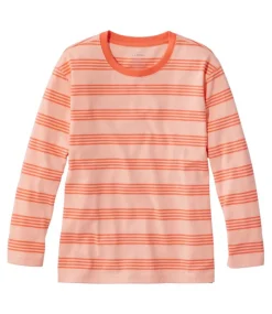Discount L.L.Bean "Women's Saturday T-Shirt, Crewneck Three-Quarter-Sleeve Stripe"
