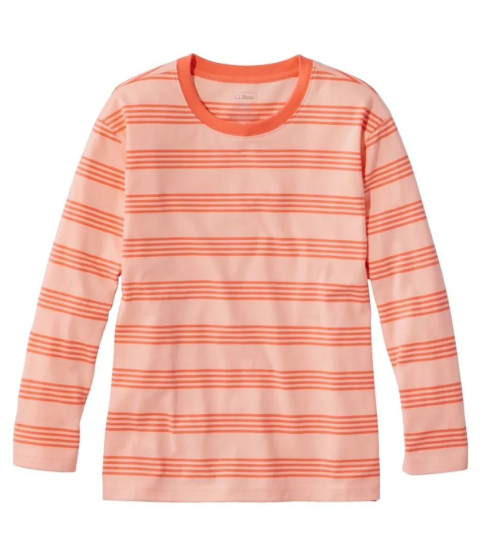 Discount L.L.Bean "Women's Saturday T-Shirt, Crewneck Three-Quarter-Sleeve Stripe"