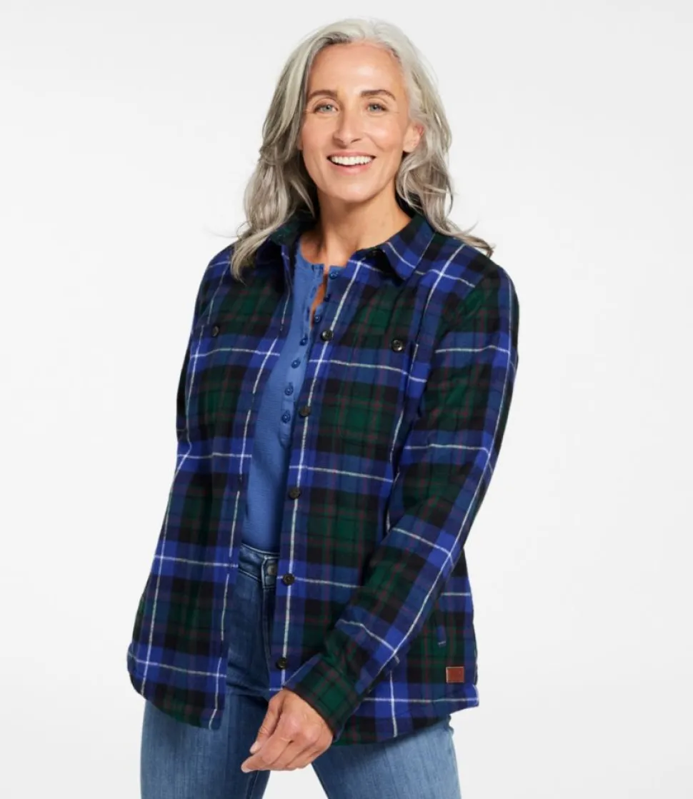 Clearance L.L.Bean "Women's Scotch Plaid Shirt, Sherpa-Lined"