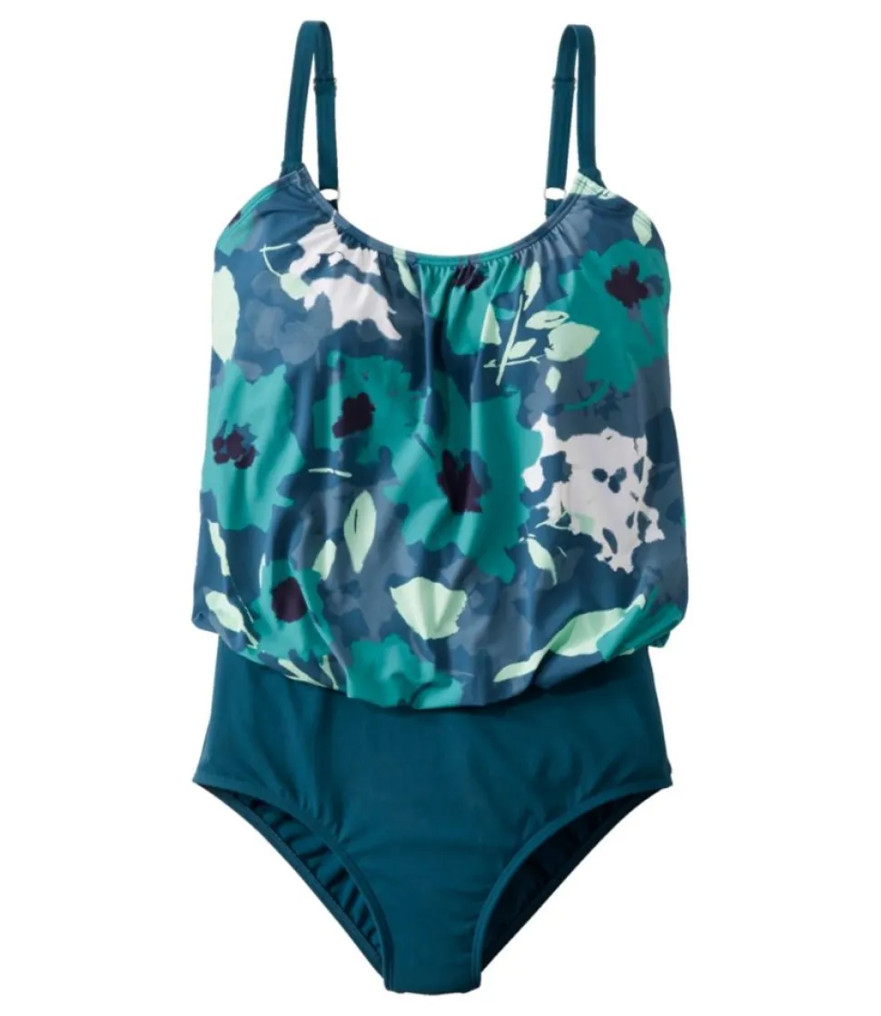 Shop L.L.Bean "Women's Shaping Swimwear, Blouson Tanksuit Print"