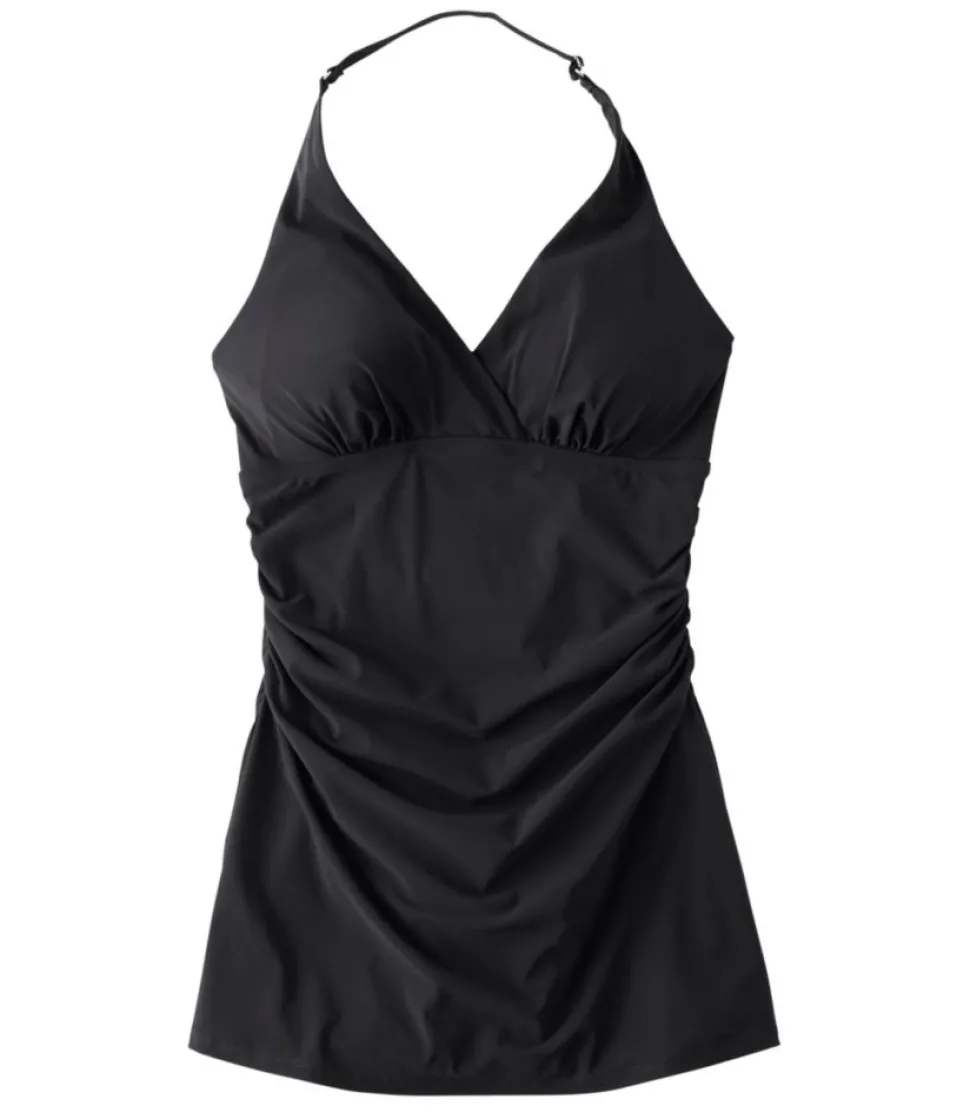 Best Sale L.L.Bean "Women's Shaping Swimwear, Clasp Halter Dress" Black