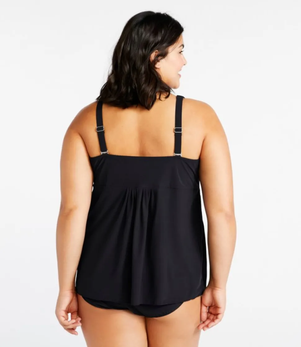 Hot L.L.Bean "Women's Shaping Swimwear, Soft-Drape Tankini Top" Black