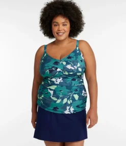 Flash Sale L.L.Bean "Women's Shaping Swimwear, Tankini Top Print" DeepwaterBlueFloral