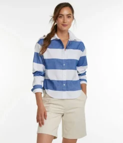 Clearance L.L.Bean "Women's Signature Boyfriend Oxford Shirt, Stripe"