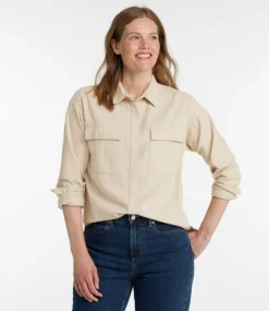 Best L.L.Bean "Women's Signature Camp Flannel Shirt, Heather" OatmealHeather