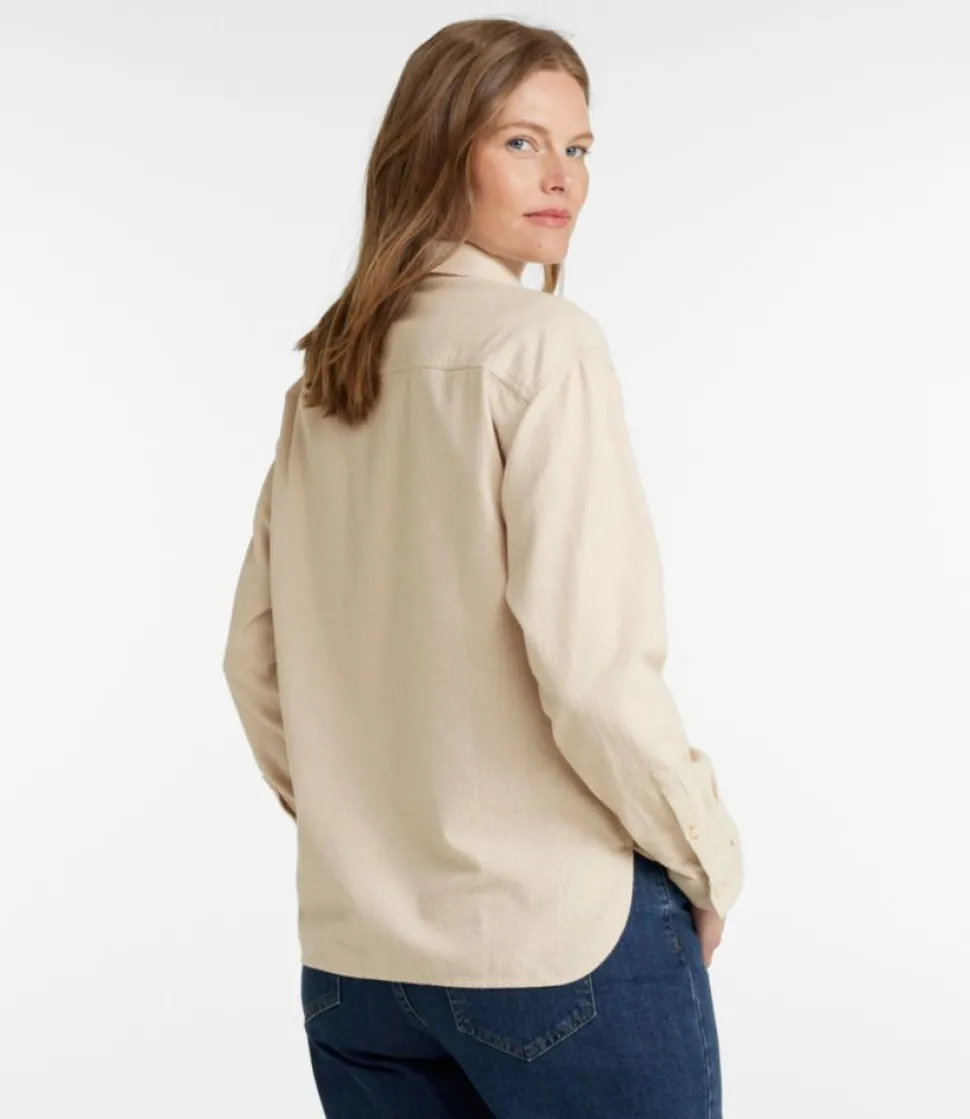 Best L.L.Bean "Women's Signature Camp Flannel Shirt, Heather" OatmealHeather