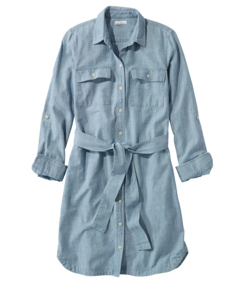 Fashion L.L.Bean "Women's Signature Camp Shirt Dress, Button-Front"
