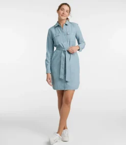 Fashion L.L.Bean "Women's Signature Camp Shirt Dress, Button-Front"