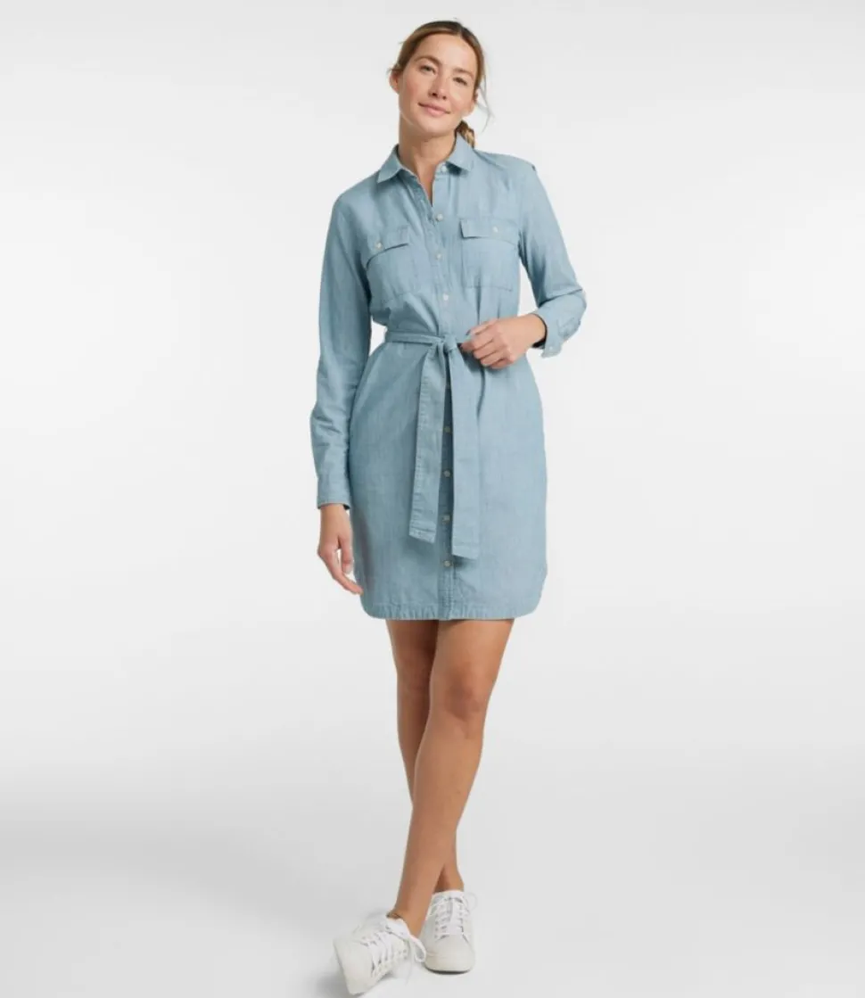 Fashion L.L.Bean "Women's Signature Camp Shirt Dress, Button-Front"