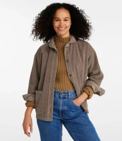 Outlet L.L.Bean "Women's Signature Corduroy Chore Shirt" FossilBrown