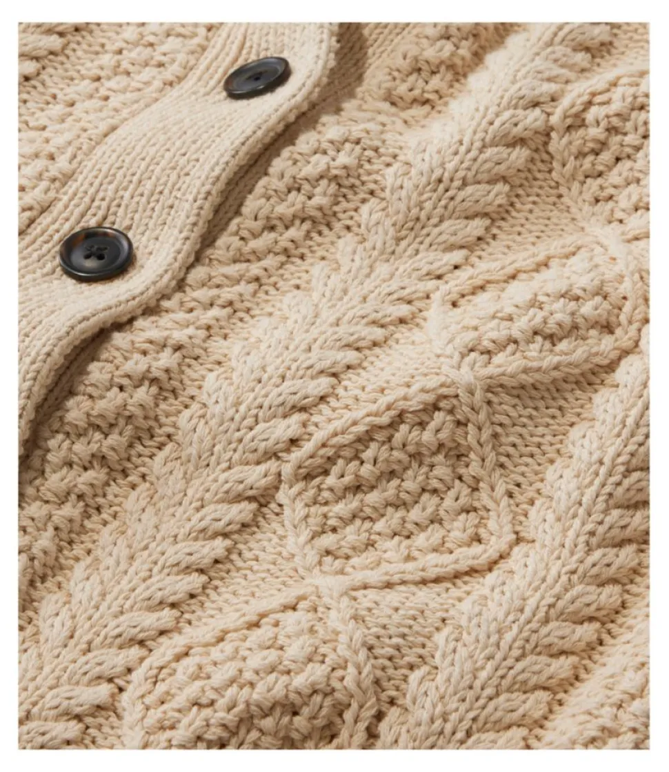 New L.L.Bean "Women's Signature Cotton Fisherman Sweater, Short Cardigan"