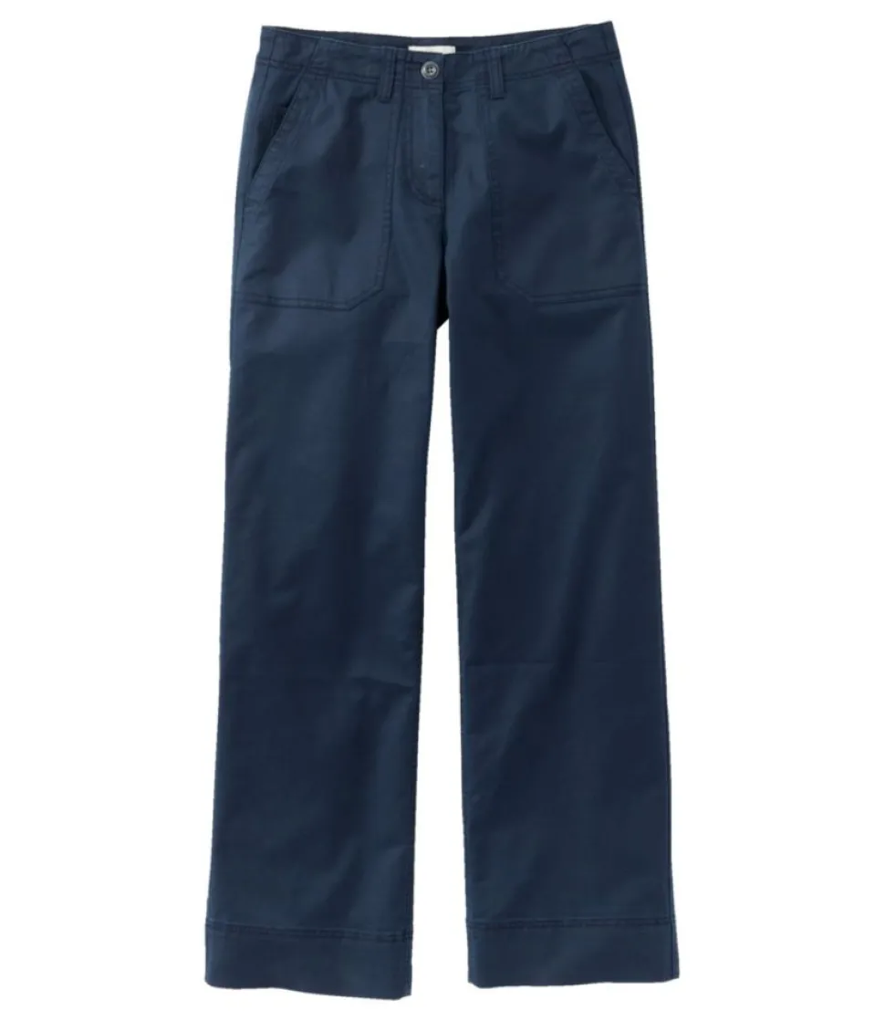 New L.L.Bean "Women's Signature Cotton/TENCEL Utility Pants, Mid-Rise Wide-Leg Ankle-Length"