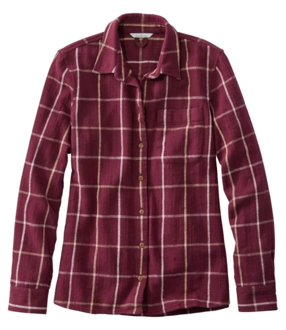 Outlet L.L.Bean "Women's Signature Heritage Textured Flannel Shirt, Plaid"