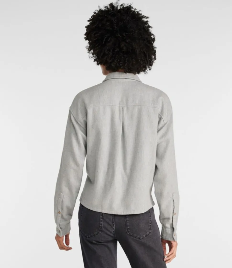 Store L.L.Bean "Women's Signature Heritage Textured Flannel Shirt, Cropped"